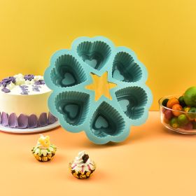 Six-hole silicone cake mold