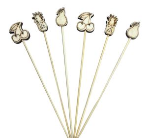 Bamboo Fruit Picks Fancy Cocktail Sticks Appetizer Toothpicks [Fruit-1]