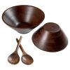 Wooden Bowls Set with Wooden Spoons Acacia Wood Soup Bowls with Servers Food safe Decorative Bowls for Home & Party Cute Bowls for Dips Sauce Ice crea