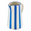 8.5" Blue Stripe Ceramic Pitcher Vase