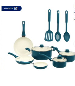 12 Piece Ceramic Pots and Pans Cookware Set