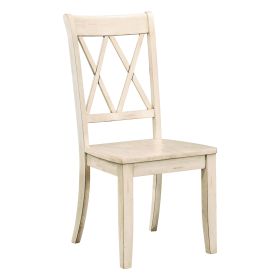 Casual White Finish Side Chairs Set of 2