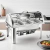 SOGA 3L Triple Tray Stainless Steel Roll Top Chafing Dish Food Warmer