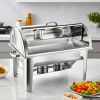 SOGA 9L Stainless Steel Full Size Roll Top Chafing Dish Food Warmer