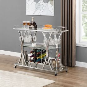Contemporary Chrome Bar Cart