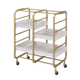 Serving Cart with 3 Adjustable Trays