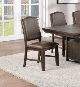 Classic Design Dining Room Leather Side Chairs Set Of Two