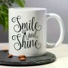 "Smile and Shine" Decorated Coffee Mug