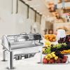 SOGA 9L Stainless Steel Full Size Roll Top Chafing Dish Food Warmer