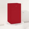 HOMCOM 3.2 Cu.Ft Mini Fridge with Freezer, Single Door Compact Refrigerator with Adjustable Thermostat, Reversible Door, Red