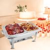 SOGA 4.5L Dual Tray Stainless Steel Chafing Food Warmer Catering Dish