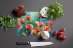 NEW Ohio Scarlet Carnations in Watercolor Glass Cutting Board Decorative Tempered Glass Kitchen Cutting and Serving Board Large Size Chopping Board