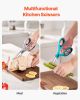 Kitchen Scissors 2 Pack Stainless Steel Kitchen Cooking Shears Cyan+Grey