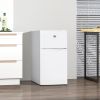 HOMCOM 3.2 Cu.Ft Double Door Mini Fridge with Freezer Adjustable Shelf Thermostat Reversible Door White
