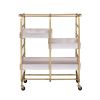 Serving Cart with 3 Adjustable Trays