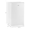 HOMCOM 3.2 Cu.Ft Mini Fridge with Freezer, Compact Refrigerator with Adjustable Shelf, Mechanical Thermostat, Reversible Door, White
