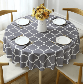 Tablecloth For Round Tables Waterproof Satin Resistant Washable Dining Table Protector (size: 120*120cm)
